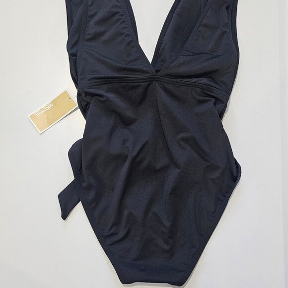 Michael Michael Kors Plunge Wrap-Front One-Piece Swimsuit - Picture 7 of 12